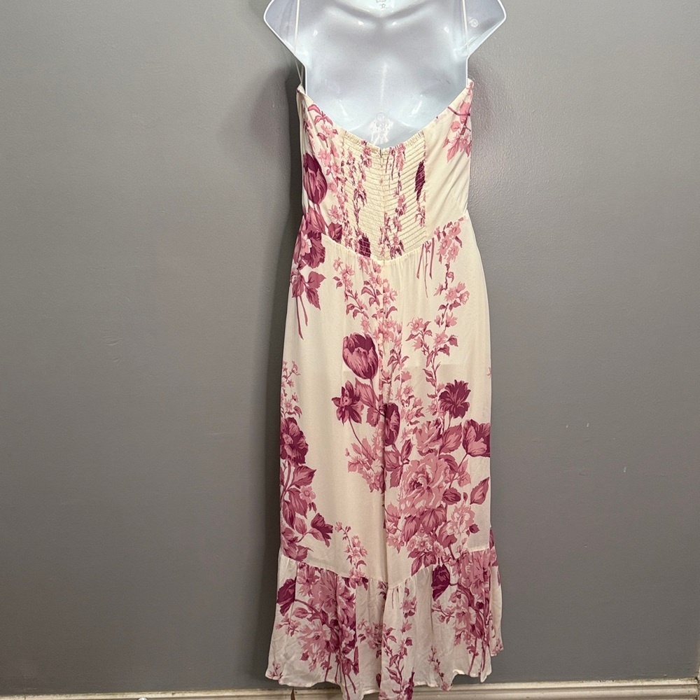 NWT Reformation Arista Strapless Dress in Pink Floral Crista Dress - Picture 6 of 7